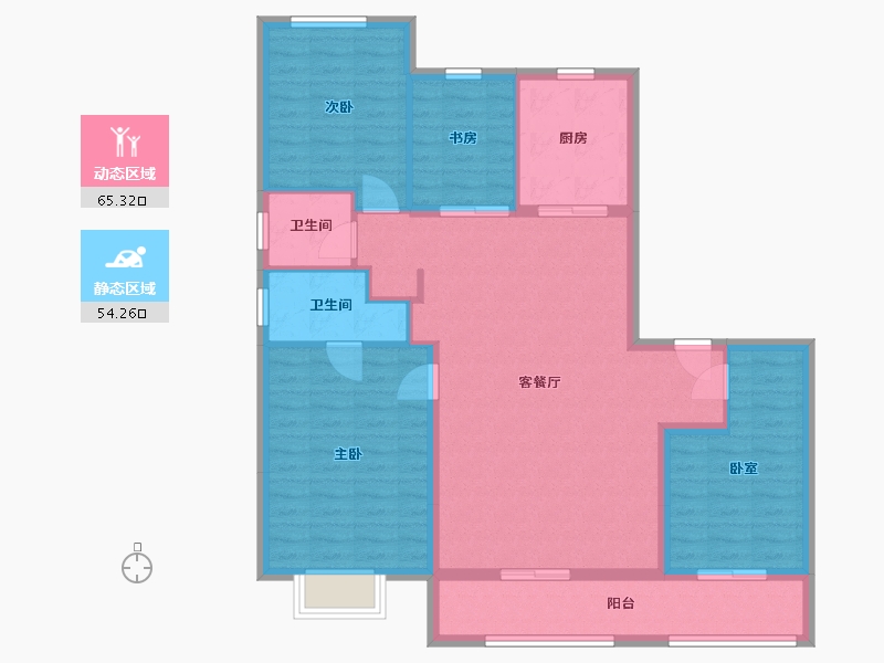 浙江省-宁波市-朗拾-116.58-户型库-动静分区