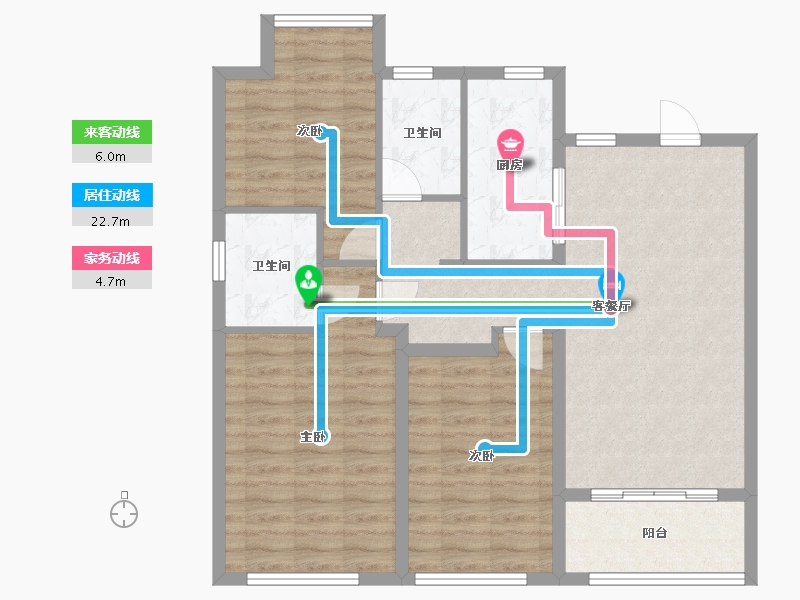 江苏省-苏州市-金地阅峰-86.40-户型库-动静线