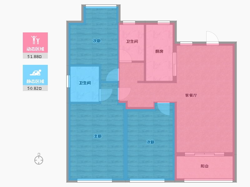 江苏省-苏州市-金地阅峰-86.40-户型库-动静分区