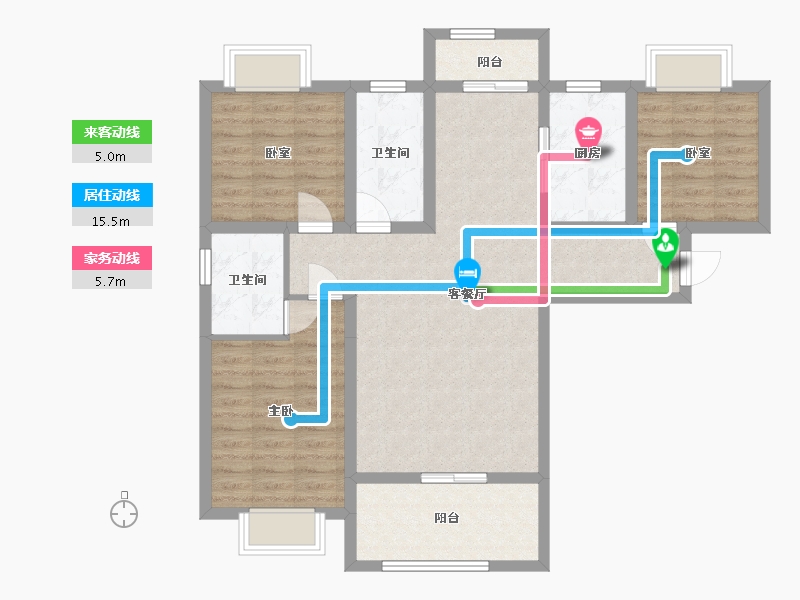 陕西省-商洛市-阳光城-93.60-户型库-动静线