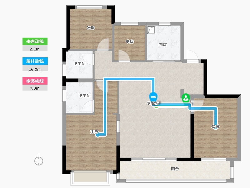 浙江省-宁波市-龙湖天玥-116.00-户型库-动静线