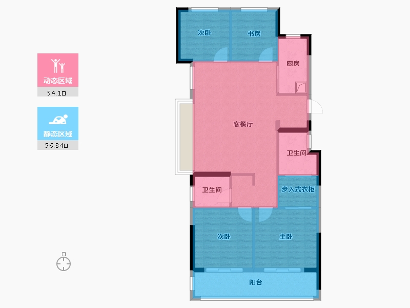 浙江省-宁波市-龙湖天玥-100.00-户型库-动静分区