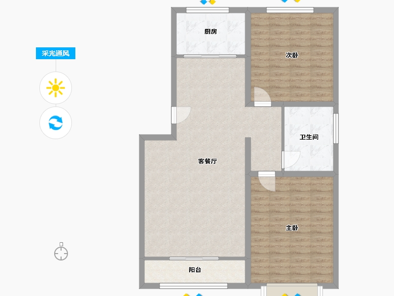 山东省-青岛市-风和日丽-96.00-户型库-采光通风