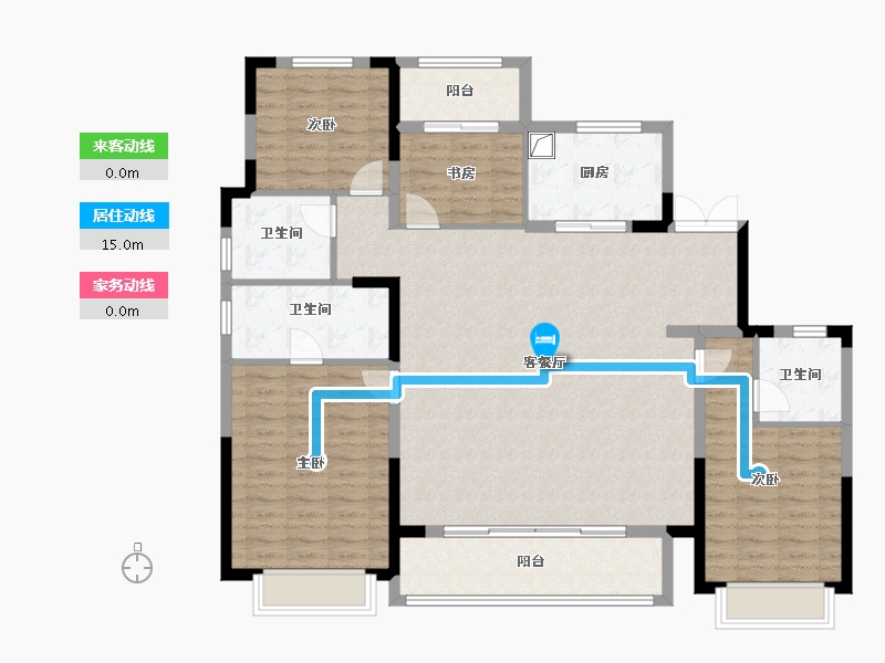 浙江省-宁波市-龙湖天玥-136.00-户型库-动静线