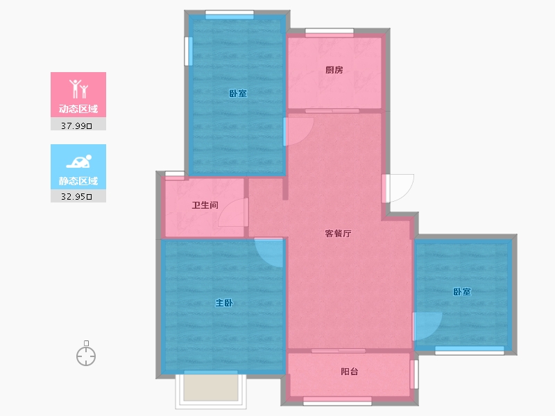 江苏省-南京市-招商兰溪谷-71.20-户型库-动静分区