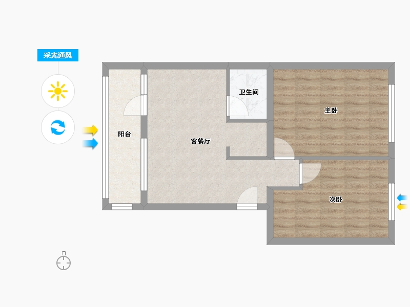 黑龙江省-哈尔滨市-康安小区-57.00-户型库-采光通风