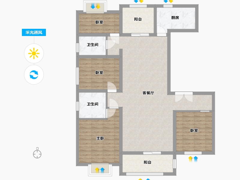 云南省-昆明市-江山阅-113.00-户型库-采光通风