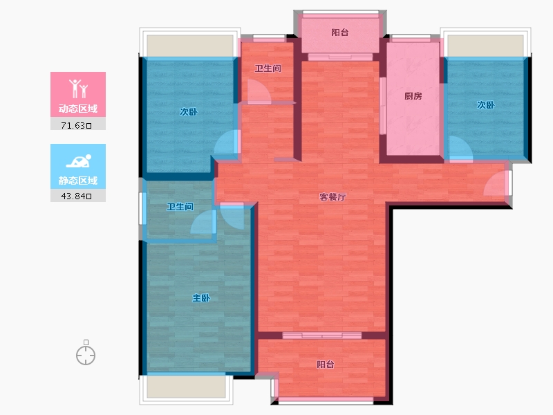 河南省-新乡市-绿地泰晤士新城-缤纷城-103.00-户型库-动静分区