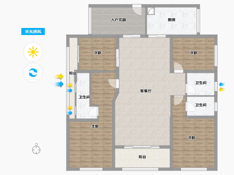 广东省-佛山市-依云天汇-北区-96.00-户型库-采光通风