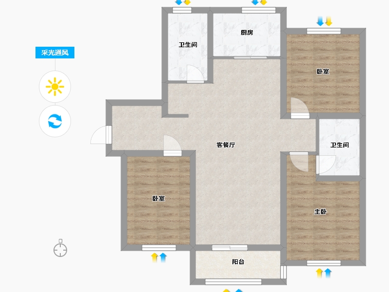 河北省-邢台市-星城国际-92.00-户型库-采光通风