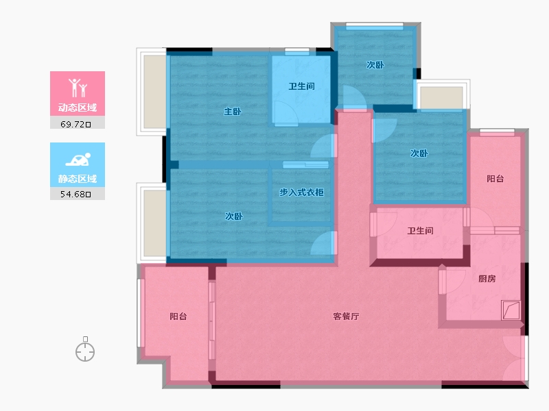 重庆-重庆市-公园大道菁澜二组团-110.40-户型库-动静分区