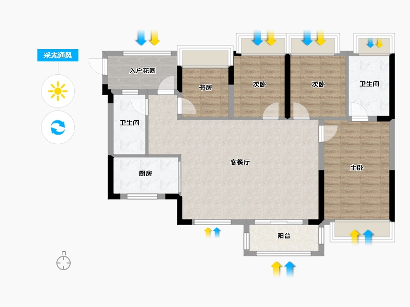 贵州省-遵义市-保利未来城市-1区-100.00-户型库-采光通风