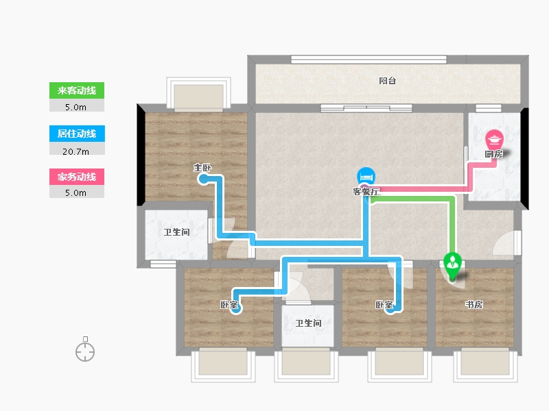 重庆-重庆市-北京城建龙樾生态城-91.21-户型库-动静线