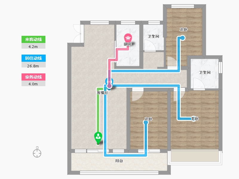 河南省-焦作市-博爱县腾飞花园-105.11-户型库-动静线