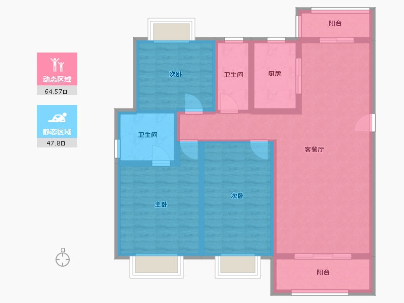 江西省-宜春市-住总文博苑-100.00-户型库-动静分区