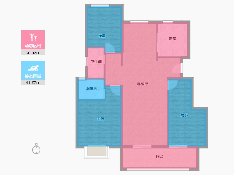 浙江省-台州市-玖悦府-108.00-户型库-动静分区