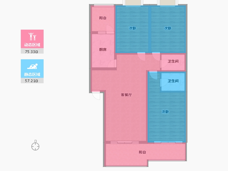 重庆-重庆市-山水华府-104.00-户型库-动静分区