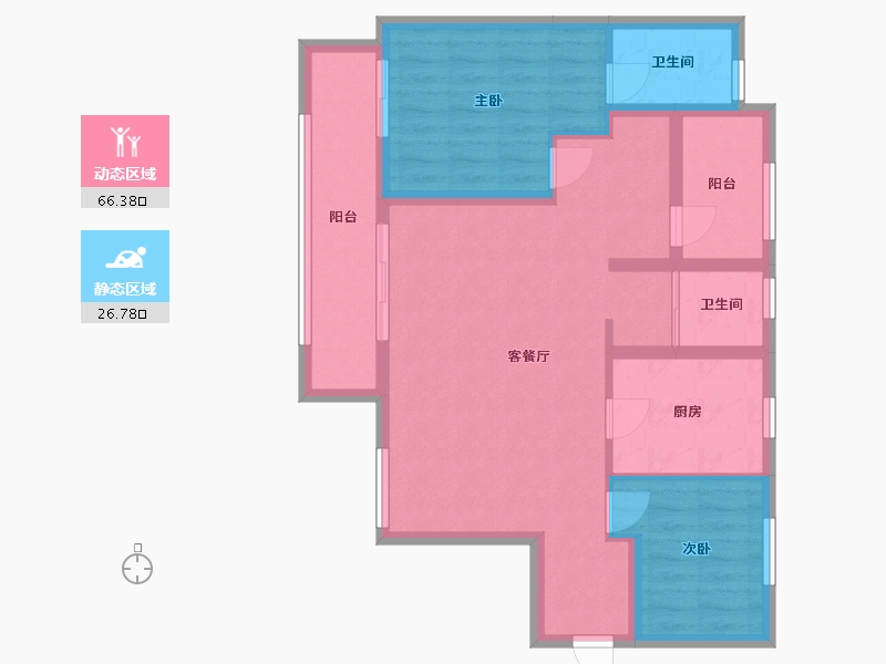 湖南省-长沙市-中建 钰和城-83.00-户型库-动静分区