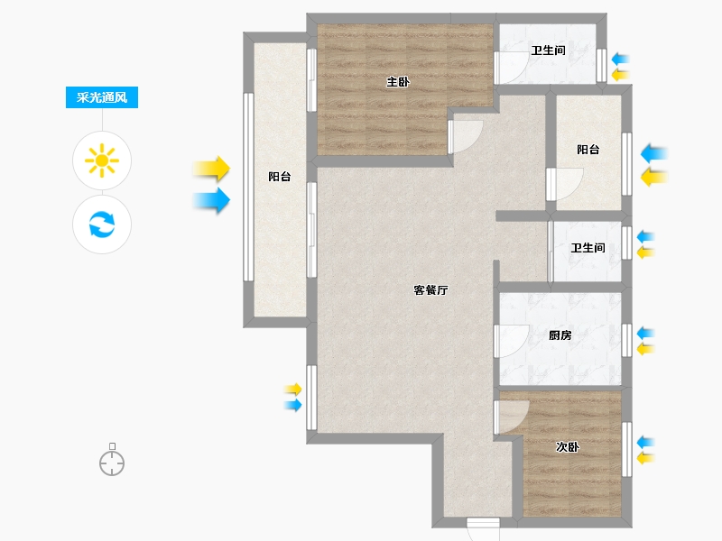 湖南省-长沙市-中建 钰和城-83.00-户型库-采光通风