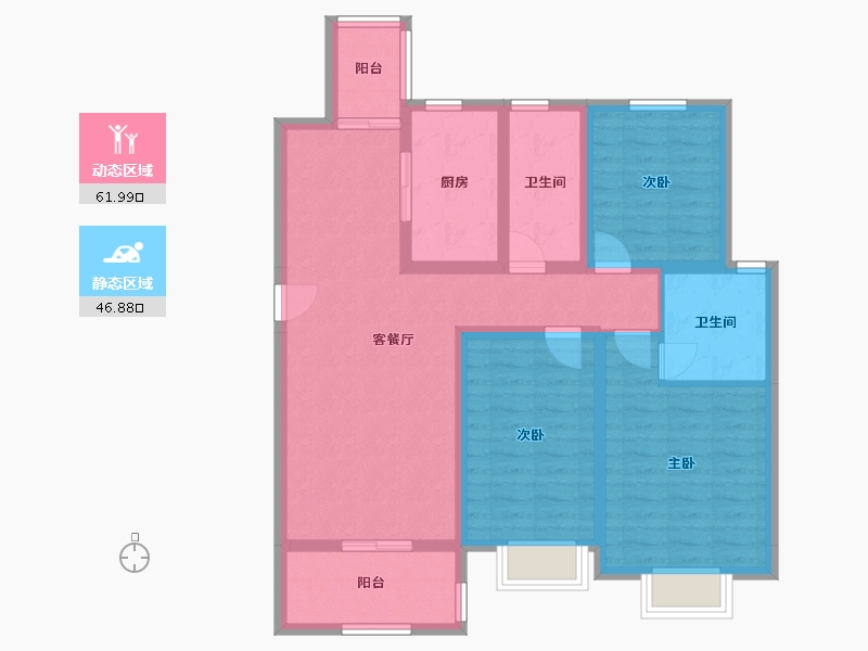 山西省-临汾市-玫瑰园-108.40-户型库-动静分区