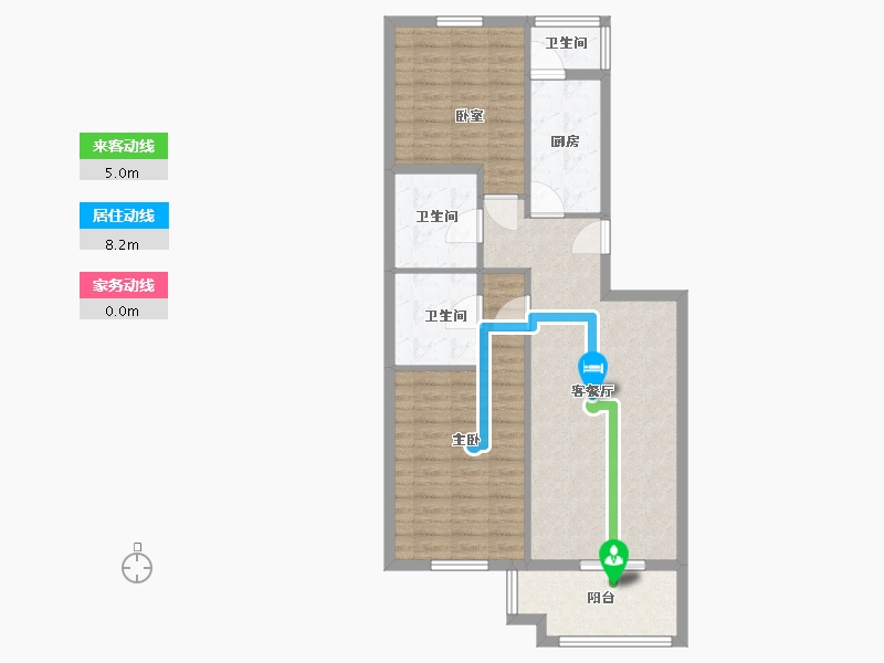 北京-北京市-华龙苑北里-87.00-户型库-动静线