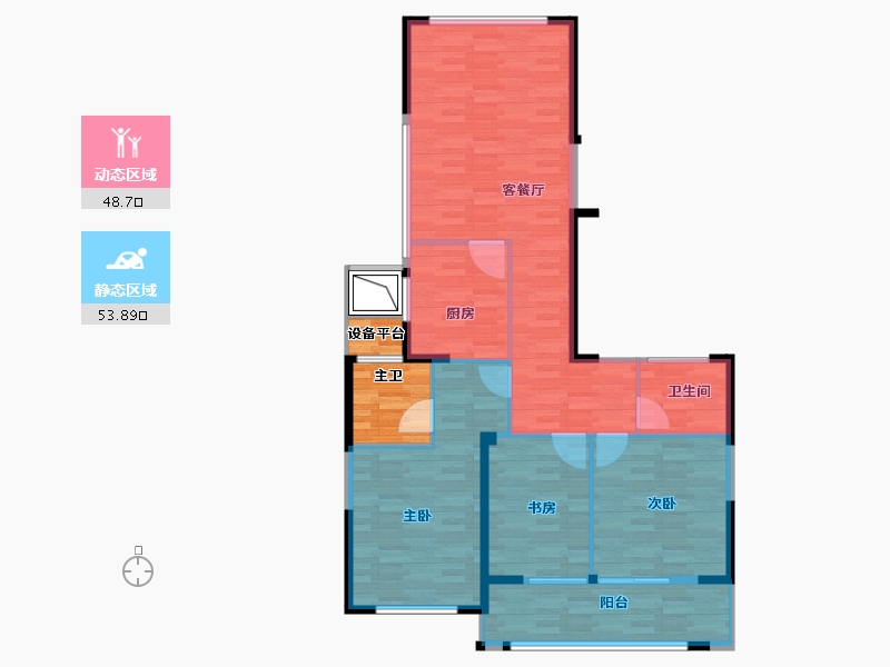 浙江省-温州市-金韵华庭-98.85-户型库-动静分区