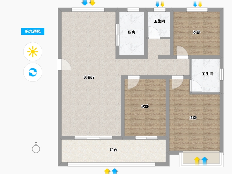 山东省-临沂市-东方华府-96.00-户型库-采光通风