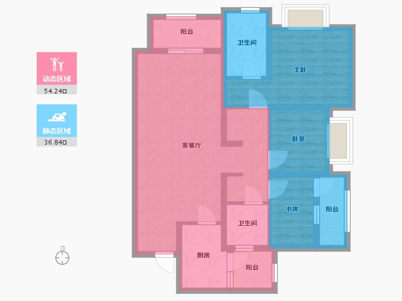 四川省-德阳市-金科集美公馆-79.20-户型库-动静分区