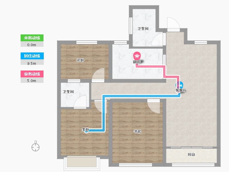 陕西省-榆林市-锦岚家园-96.80-户型库-动静线