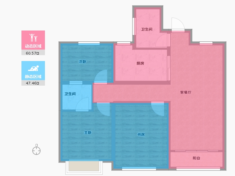 陕西省-榆林市-锦岚家园-96.80-户型库-动静分区