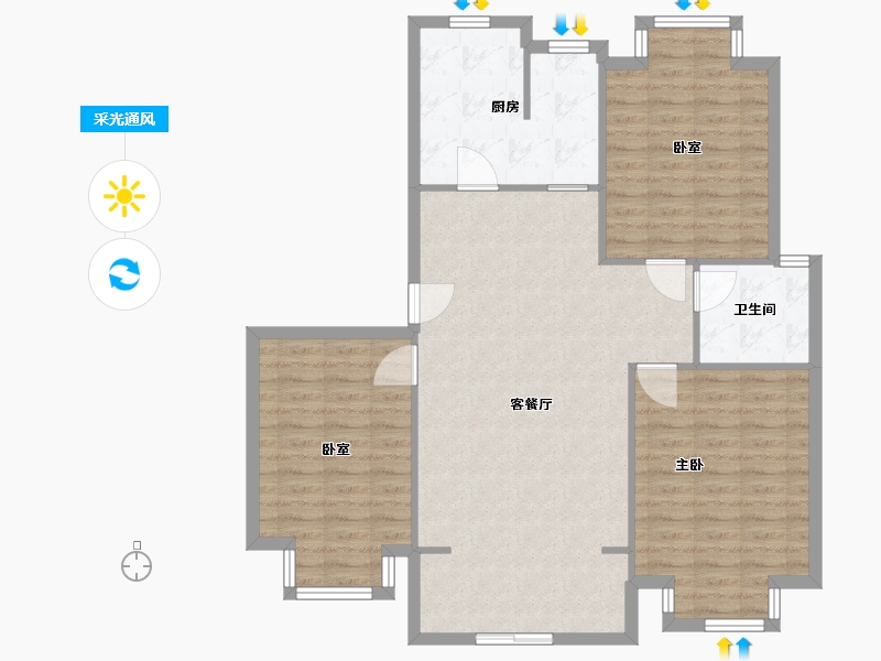 江苏省-南京市-金马郦城西区-108.00-户型库-采光通风