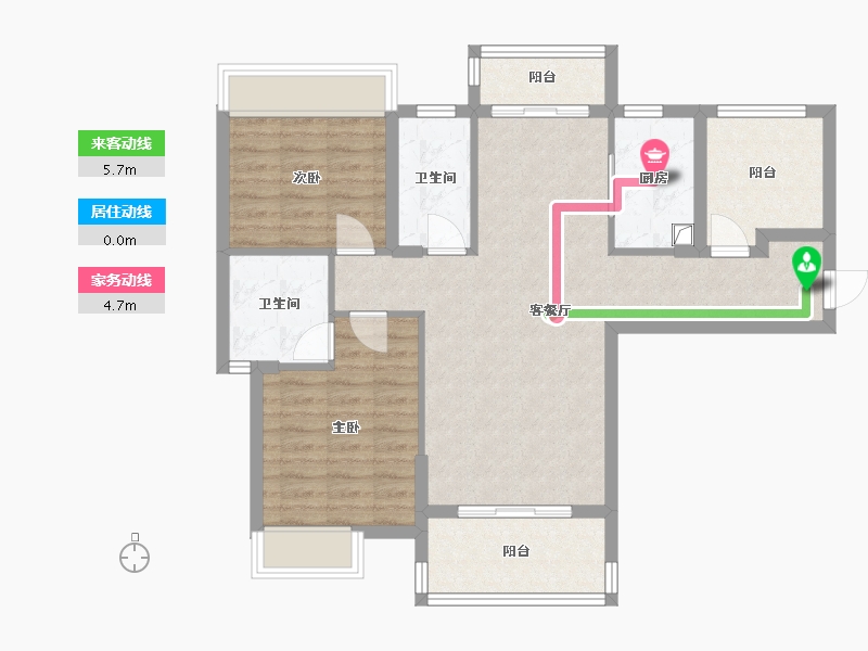 广东省-中山市-海伦堡玖悦府-84.78-户型库-动静线