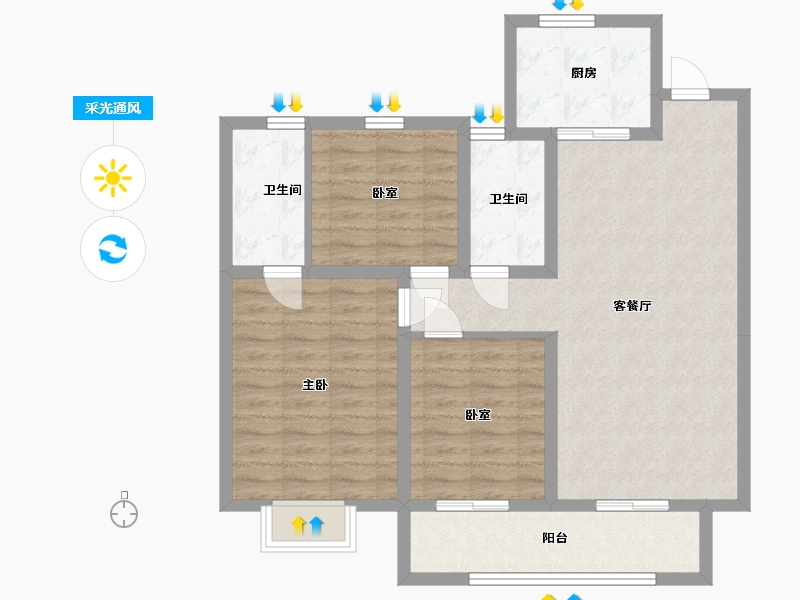 山东省-德州市-金山郡府-100.00-户型库-采光通风