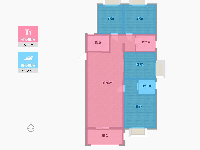 陕西省-汉中市-英郦庄园-112.80-户型库-动静分区