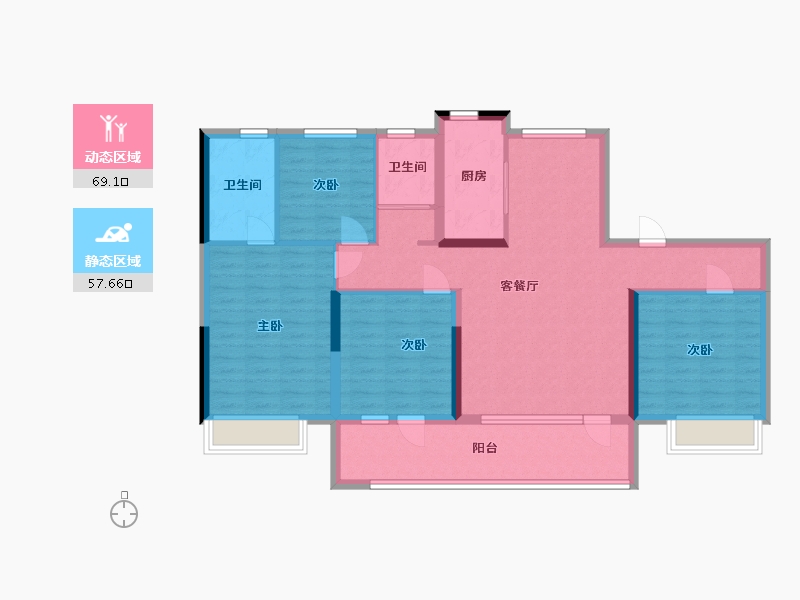 山东省-烟台市-桃李东方-113.60-户型库-动静分区