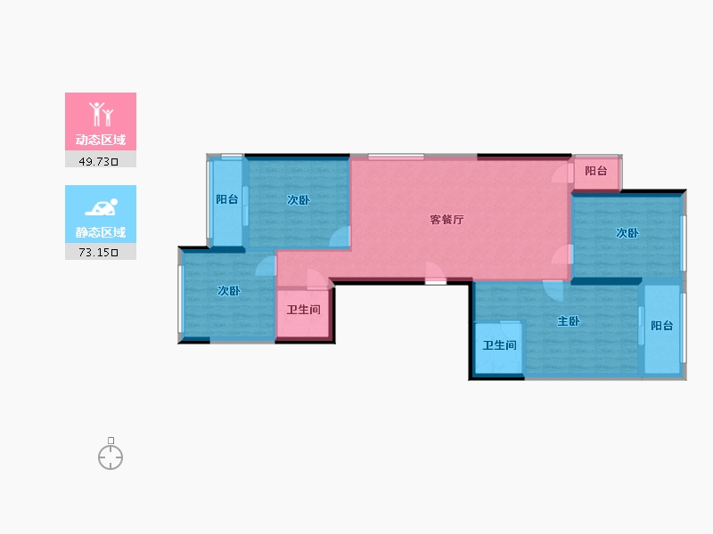 浙江省-温州市-人民一品花园-131.00-户型库-动静分区