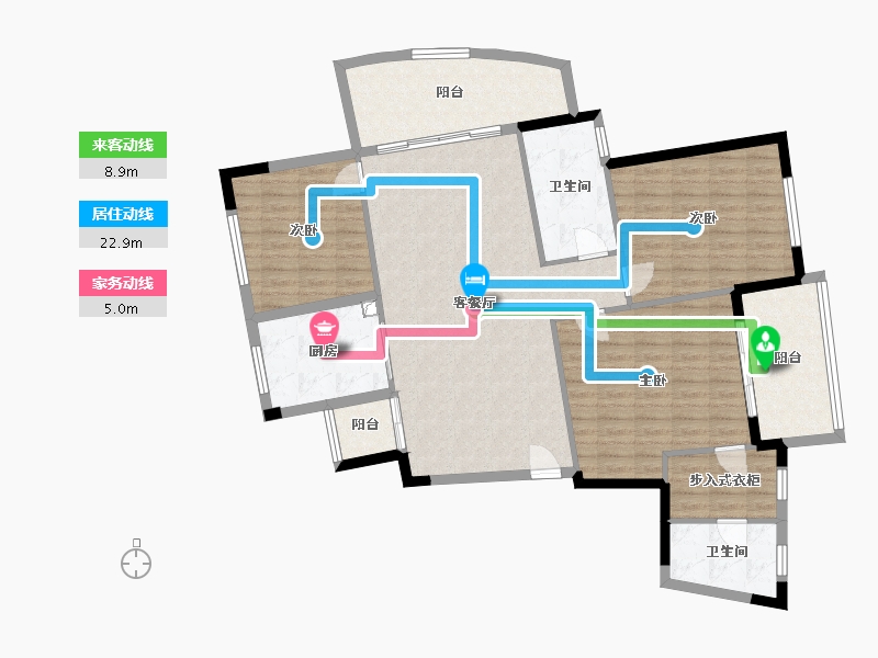 浙江省-杭州市-南岸花城枫江苑-110.40-户型库-动静线