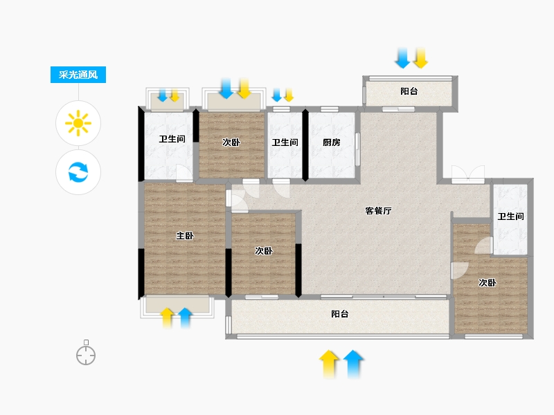 江苏省-苏州市-金狮苑-157.00-户型库-采光通风