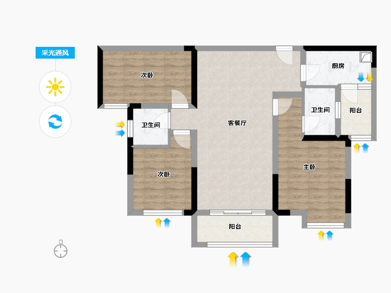 四川省-达州市-南城国际-84.44-户型库-采光通风