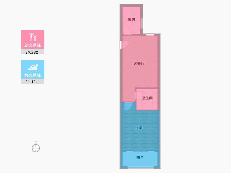 山东省-青岛市-李沧区中海国际社区南庄社区-46.70-户型库-动静分区