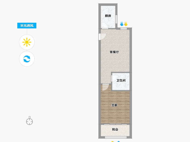 山东省-青岛市-李沧区中海国际社区南庄社区-46.70-户型库-采光通风