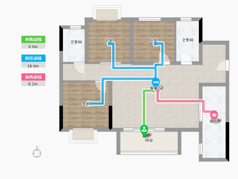 四川省-眉山市-旭辉云樾天境-84.80-户型库-动静线