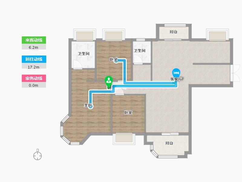 江苏省-扬州市-京华御景苑-104.00-户型库-动静线