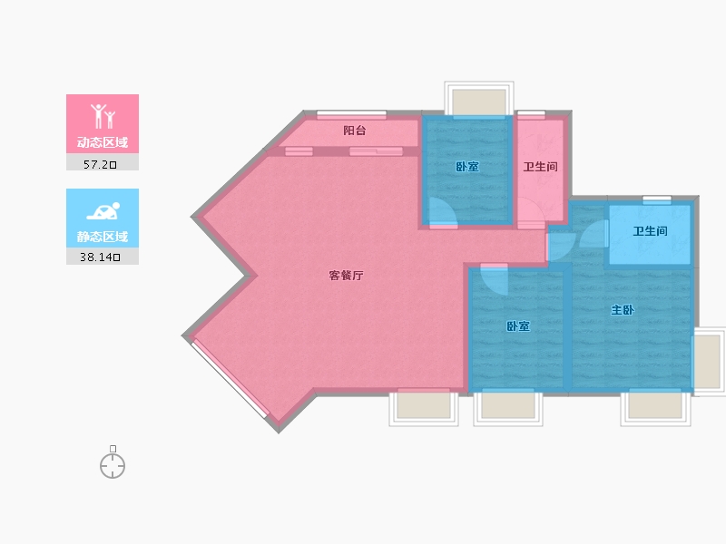 广东省-深圳市-中海阳光棕榈园12栋-120.00-户型库-动静分区