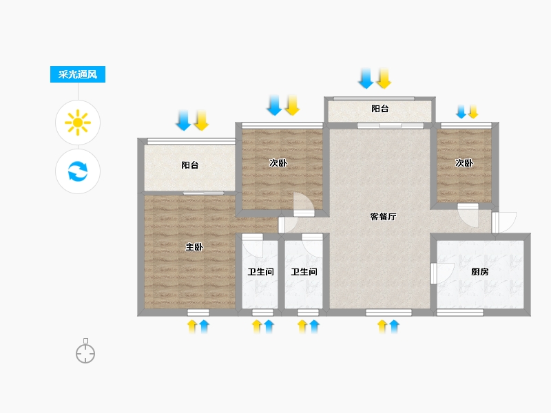 广东省-广州市-祈福新邨-94.15-户型库-采光通风