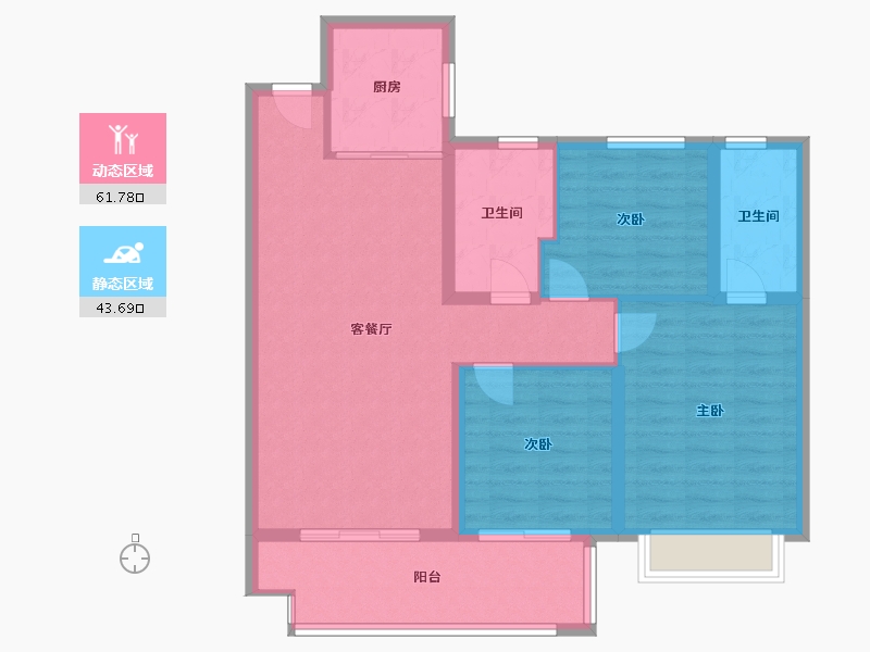 江苏省-盐城市-悦棠湾小区-95.41-户型库-动静分区