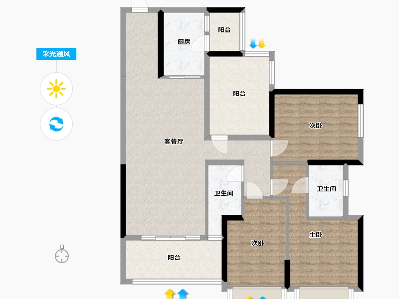 广东省-梅州市-金利来花园-117.87-户型库-采光通风