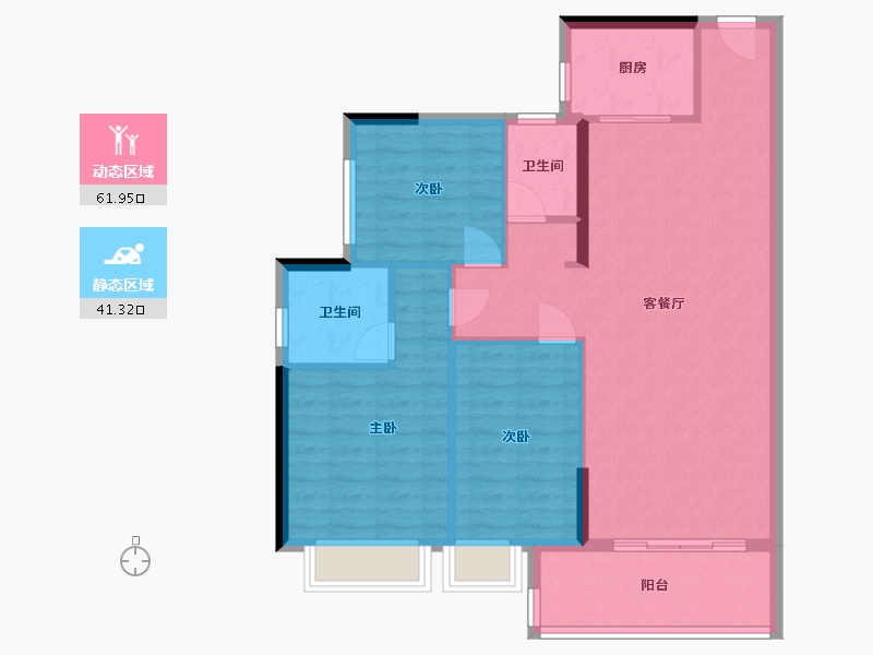 广东省-汕头市-怡璟-98.53-户型库-动静分区