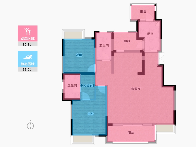 四川省-成都市-璟云府-127.20-户型库-动静分区