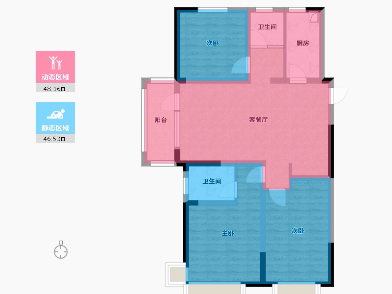 山东省-济宁市-尚原著-95.26-户型库-动静分区